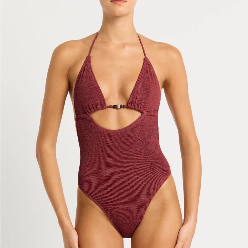 Bond-eye beaded fowler one piece